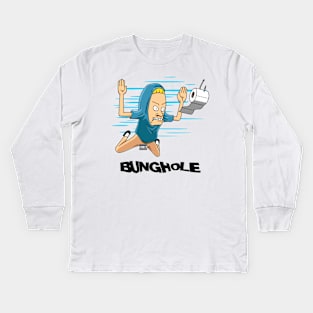 Nevermind Bunghole Beavis Kids Long Sleeve T-Shirt